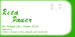 rita pauer business card